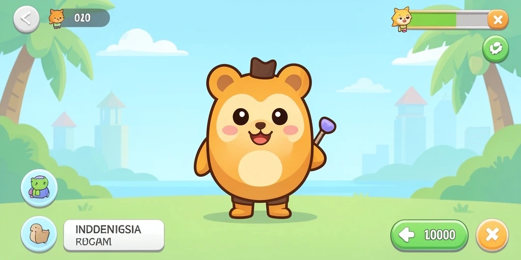 Screenshot menunjukkan grafis yang menarik dan colorful.